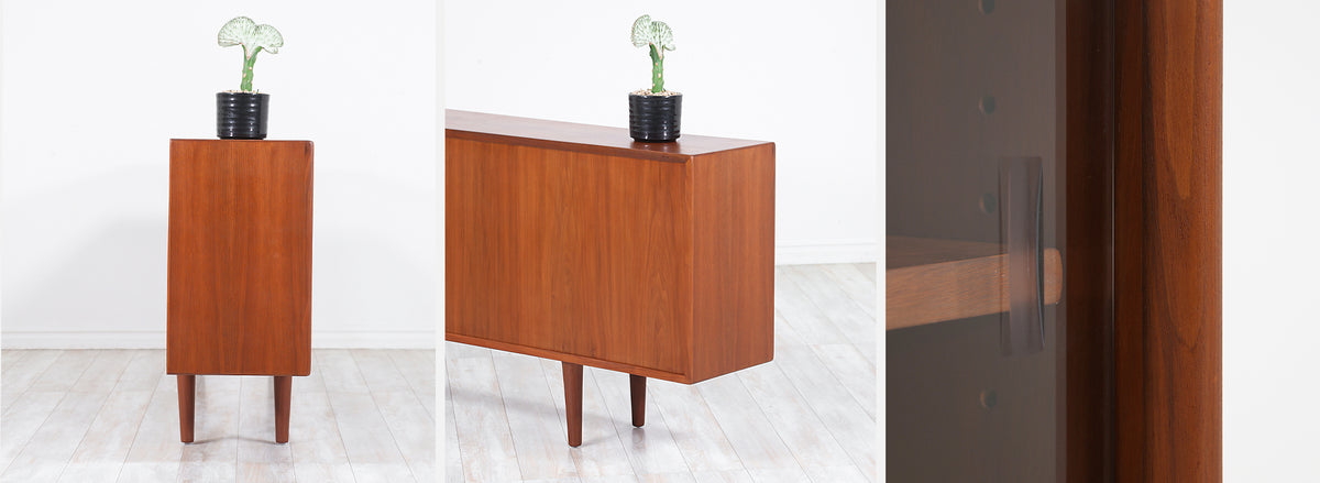 Danish Modern Glass Door Credenza/Bookcase by H.P. Hansen