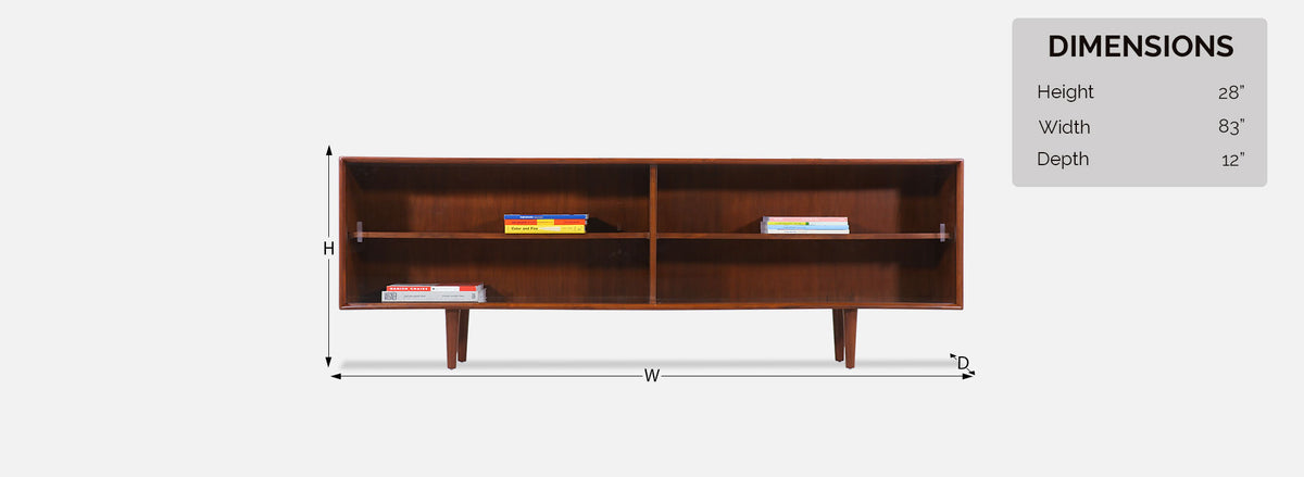 Danish Modern Glass Door Credenza/Bookcase by H.P. Hansen