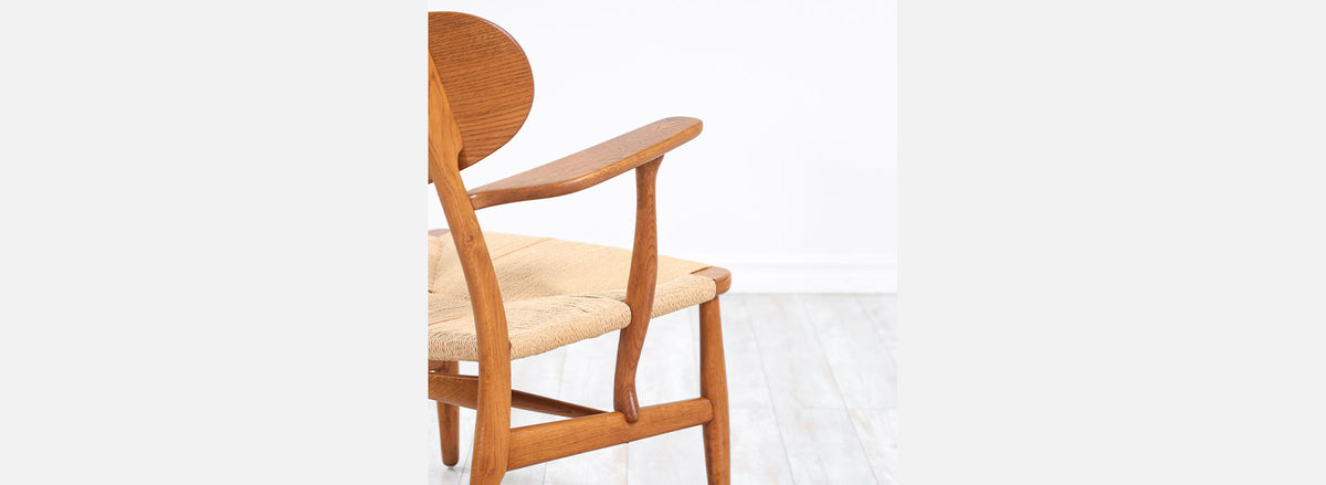Pair of Hans J. Wegner CH-22 Lounge Chairs for Carl Hansen & Søn 