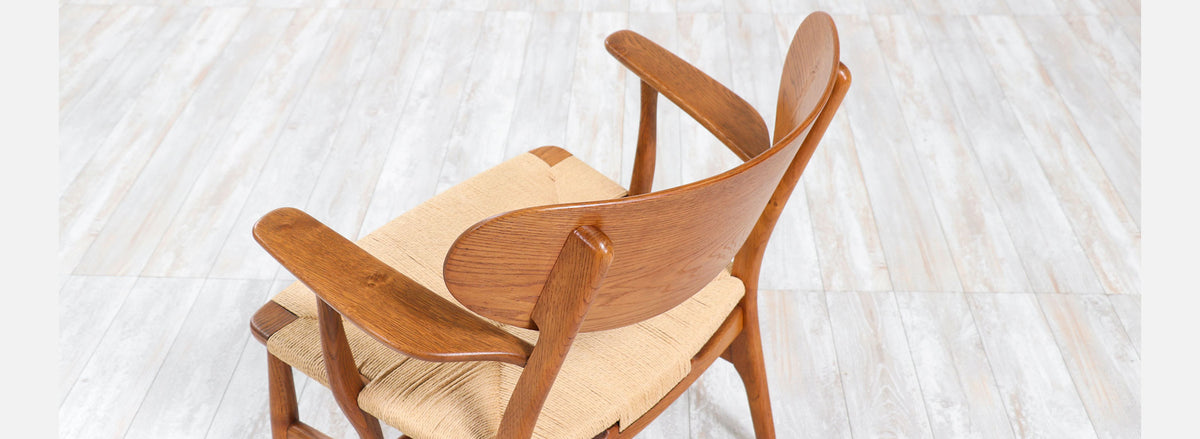 Pair of Hans J. Wegner CH-22 Lounge Chairs for Carl Hansen & Søn 
