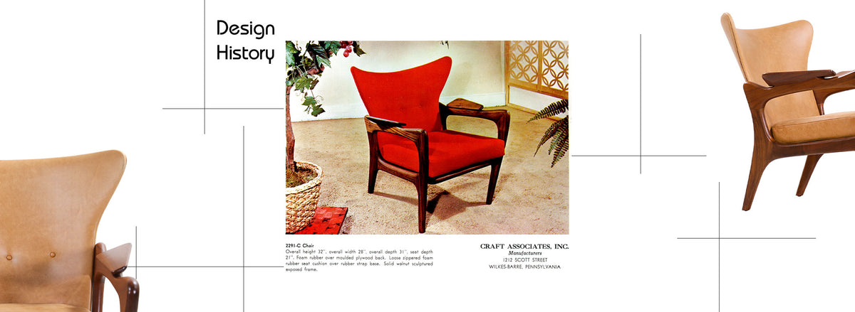 Adrian Pearsall Model 2291-C Wingback Chair for Craft Associates