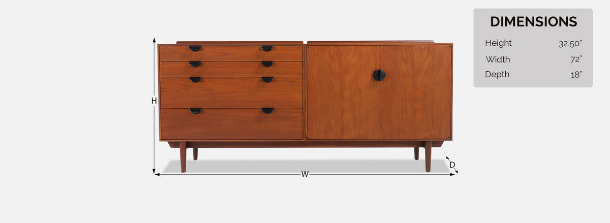 Finn Juhl Model 23-22 Teak Credenza for Baker Furniture