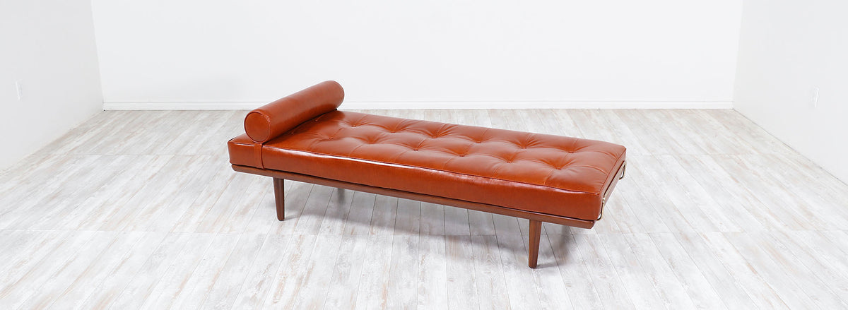 Hans J. Wegner Model GE19 Cognac Leather Daybed for Getama 