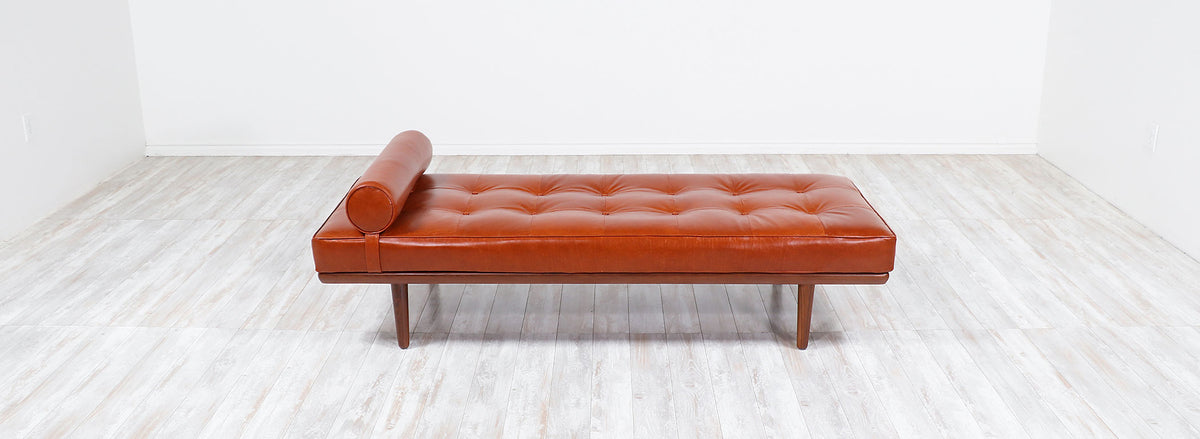 Hans J. Wegner Model GE19 Cognac Leather Daybed for Getama 