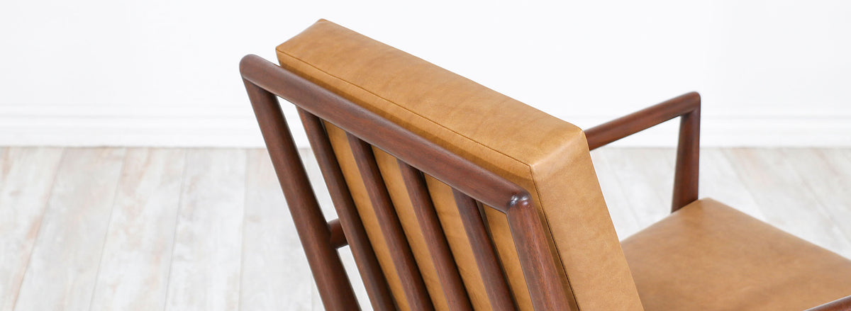 T.H. Robsjohn-Gibbings Leather Lounge Chairs for Widdicomb