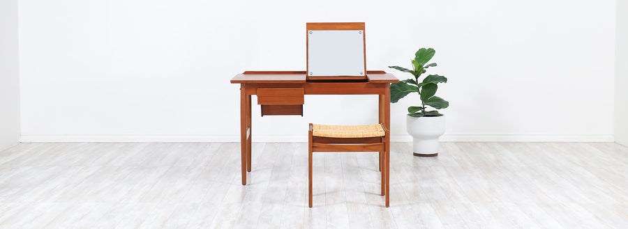 Arne Vodder Teak Wood Vanity / Writing Desk for Sibast Møbler