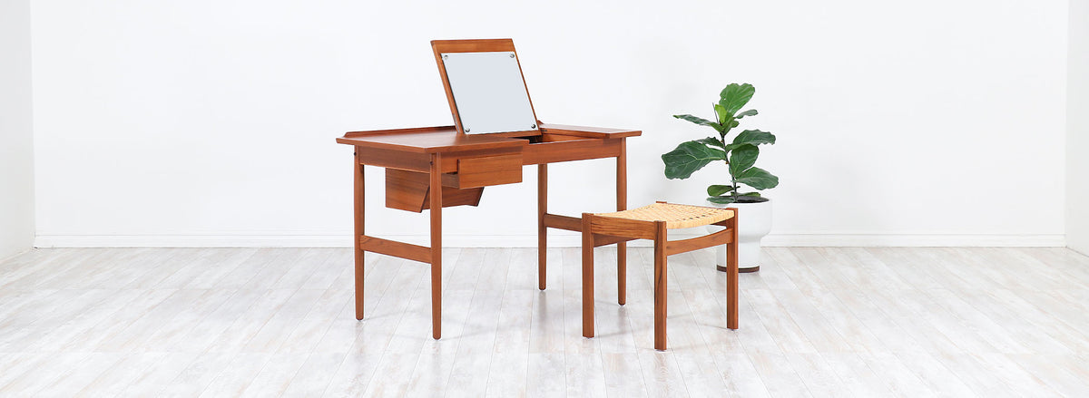 Arne Vodder Teak Wood Vanity / Writing Desk for Sibast Møbler
