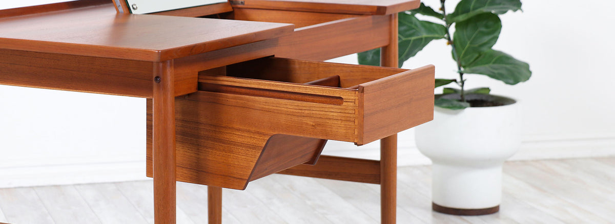 Arne Vodder Teak Wood Vanity / Writing Desk for Sibast Møbler