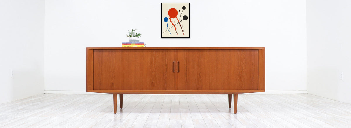 Danish Modern Tambour-Door Credenza by Carlo Jensen for Hundevad & Co.