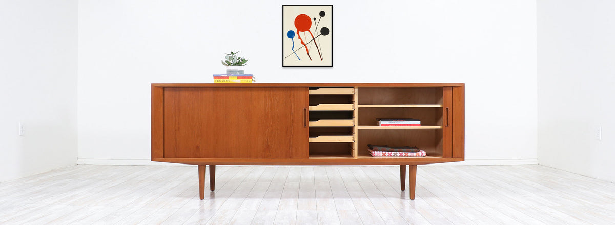 Danish Modern Tambour-Door Credenza by Carlo Jensen for Hundevad & Co.