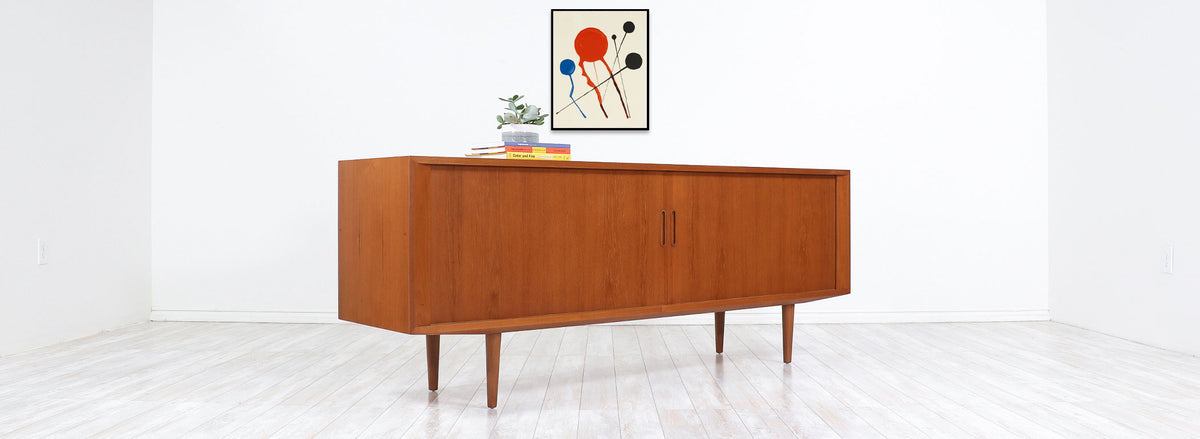Danish Modern Tambour-Door Credenza by Carlo Jensen for Hundevad & Co.