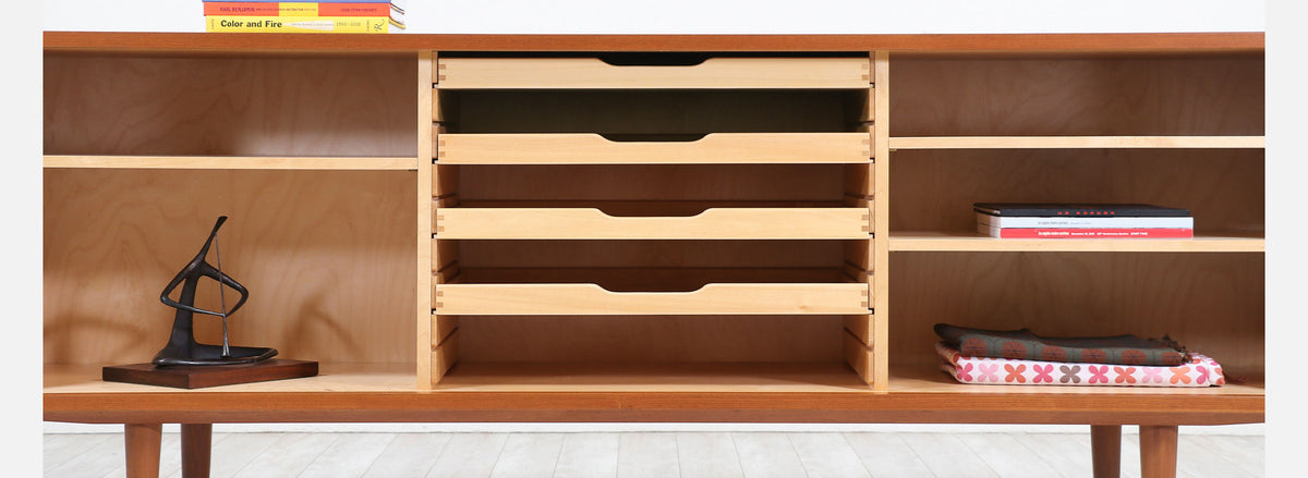 Danish Modern Tambour-Door Credenza by Carlo Jensen for Hundevad & Co.
