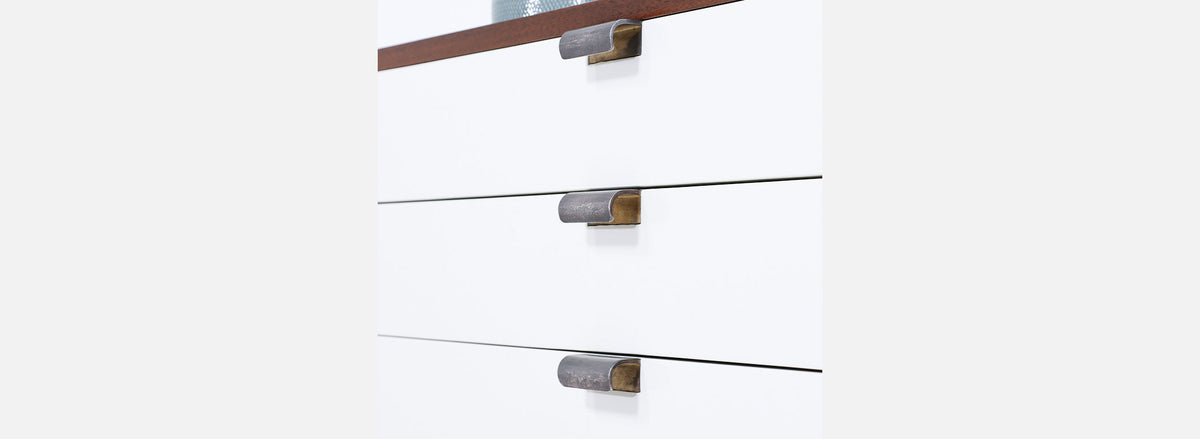George Nelson Two-Tone Lacquered & Walnut Chest of Drawers for Herman Miller 
