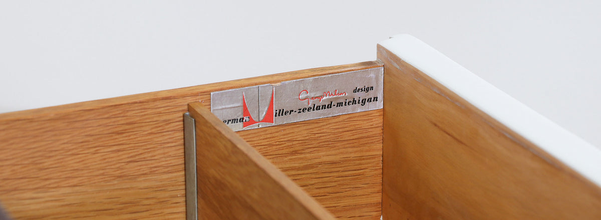 George Nelson Two-Tone Lacquered & Walnut Chest of Drawers for Herman Miller 