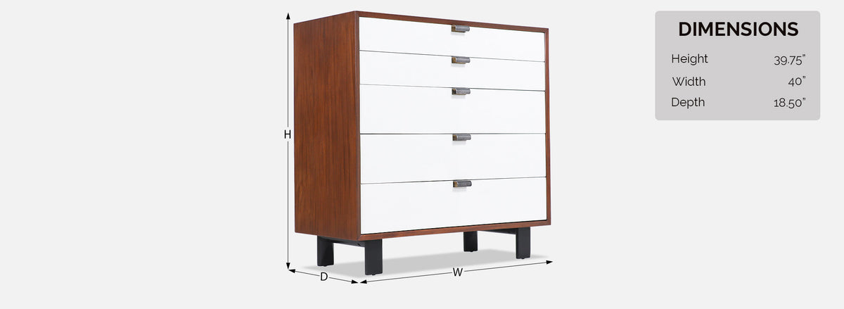 George Nelson Two-Tone Lacquered & Walnut Chest of Drawers for Herman Miller 