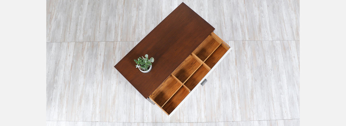 George Nelson Two-Tone Lacquered & Walnut Chest of Drawers for Herman Miller 