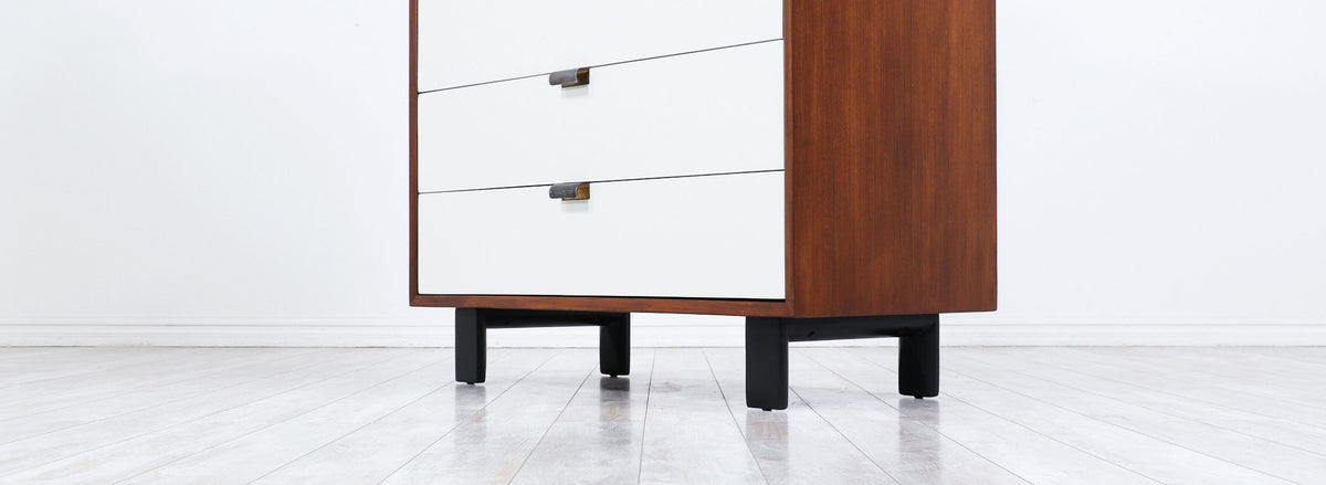 George Nelson Two-Tone Lacquered & Walnut Chest of Drawers for Herman Miller 