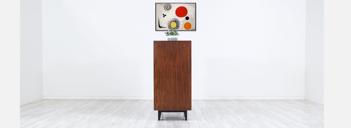George Nelson Two-Tone Walnut & Lacquered Chest of Drawers for Herman Miller