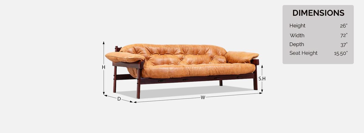 Percival Lafer MP-41 Series Brazilian Leather Sofa 
