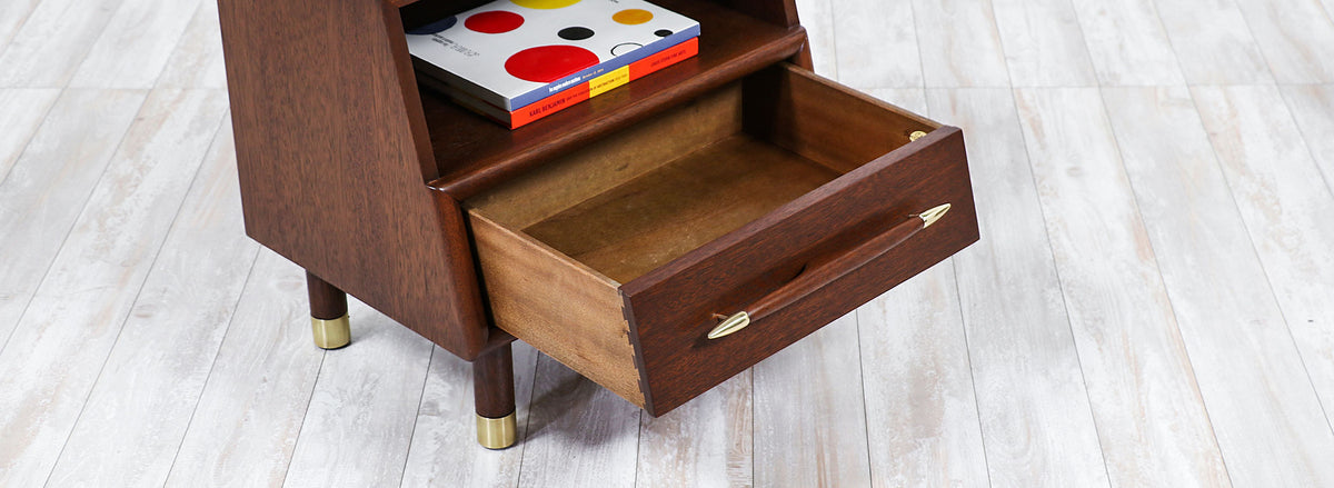 Mid-Century Walnut Night Stands by John Keal for Brown Saltman
