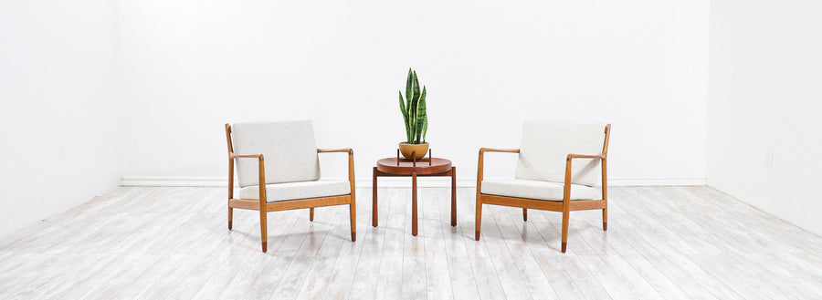 Folke Ohlsson Model USA-143 Oak Lounge Chairs for Dux 