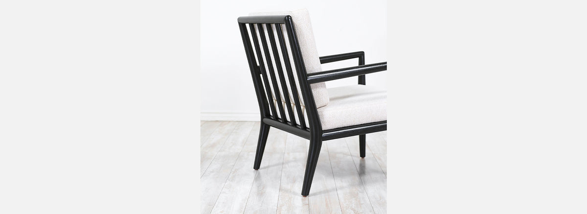 T.H. Robsjohn-Gibbings Ebonized Lounge Chairs for Widdicomb