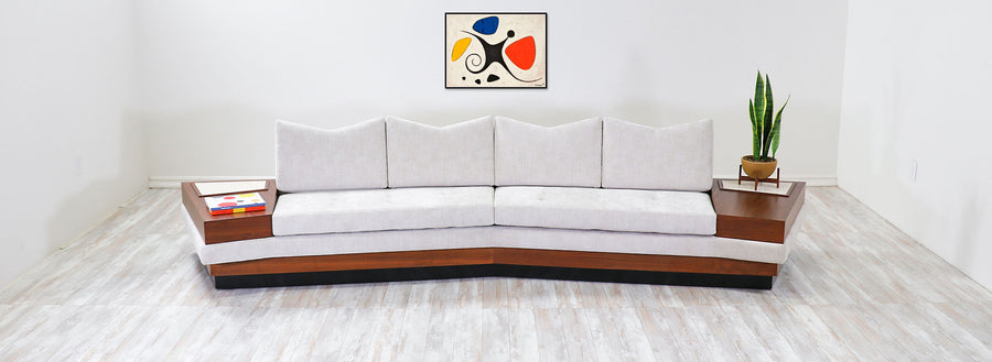 Adrian Pearsall Sofa with Travertine Top Side Tables for Craft Associates 