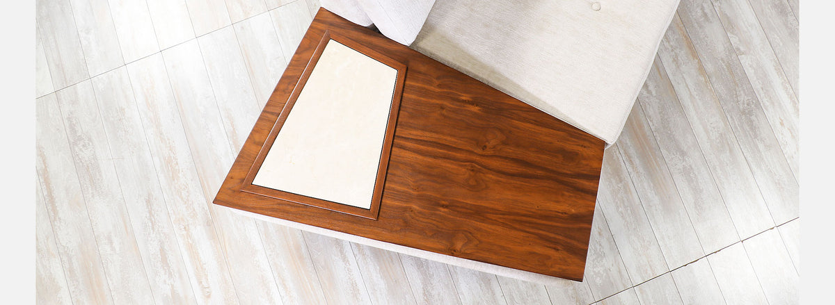Adrian Pearsall Sofa with Travertine Top Side Tables for Craft Associates 
