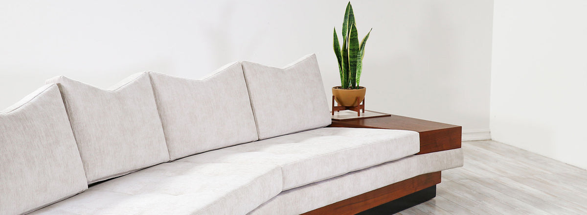 Adrian Pearsall Sofa with Travertine Top Side Tables for Craft Associates 