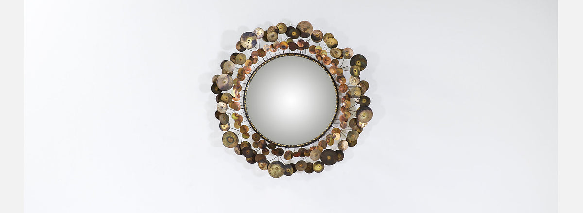 Vintage Curtis Jere "Cloud" Brass Mirror for Artisan House