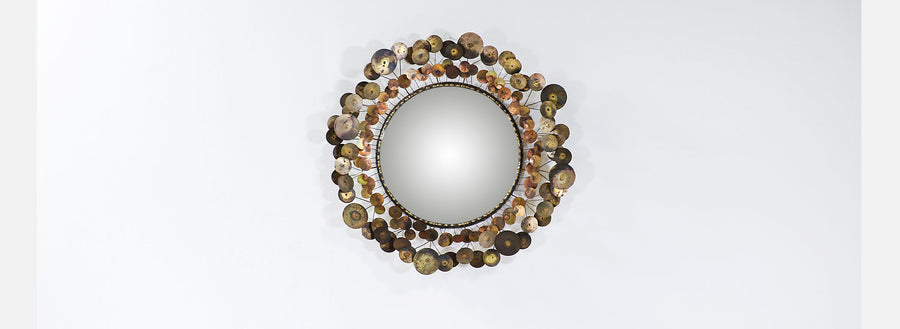 Vintage Curtis Jere "Cloud" Brass Mirror for Artisan House