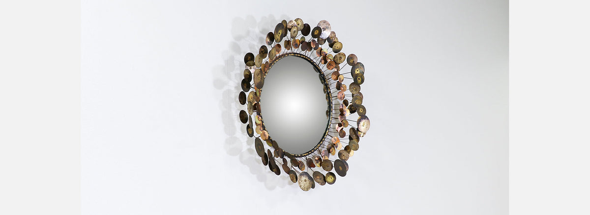 Vintage Curtis Jere "Cloud" Brass Mirror for Artisan House