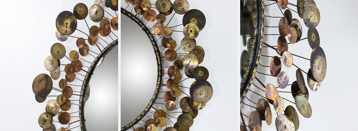 Vintage Curtis Jere "Cloud" Brass Mirror for Artisan House