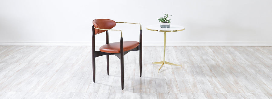 Dan Johnson “Viscount” Brass Accent Armchair for Selig