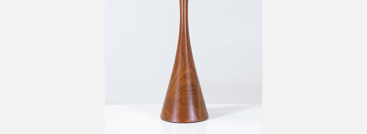 Mid-Century Sculpted Walnut Table Lamps by Modernera Lamp Co. 