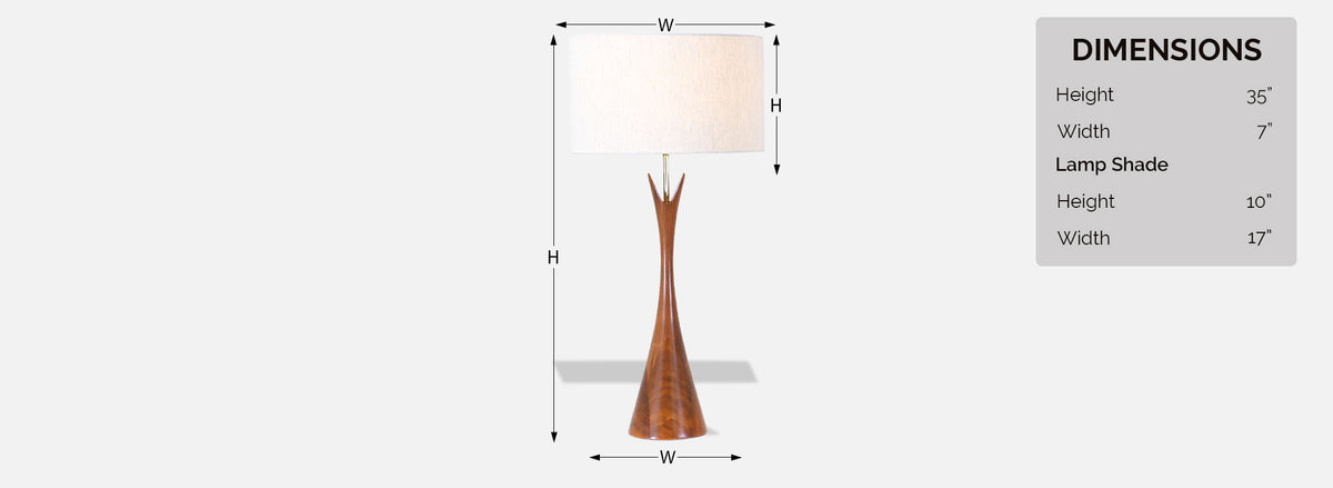 Mid-Century Sculpted Walnut Table Lamps by Modernera Lamp Co. 