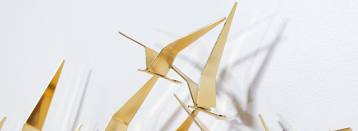 Vintage Curtis Jere "Birds in Flight" Brass Wall Sculpture for Artisan House