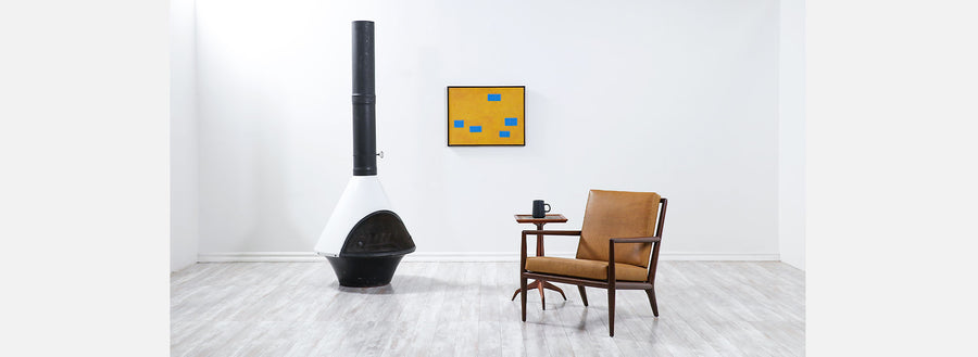 Mid-Century Modern Lancer Wood Burning Fireplace by Malm 