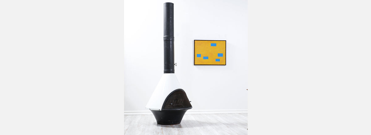Mid-Century Modern Lancer Wood Burning Fireplace by Malm 