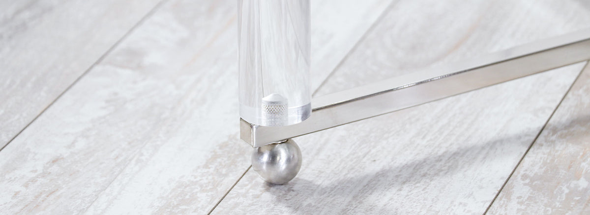 Charles Hollis Jones "Treillage" Chrome & Lucite Coffee Table 