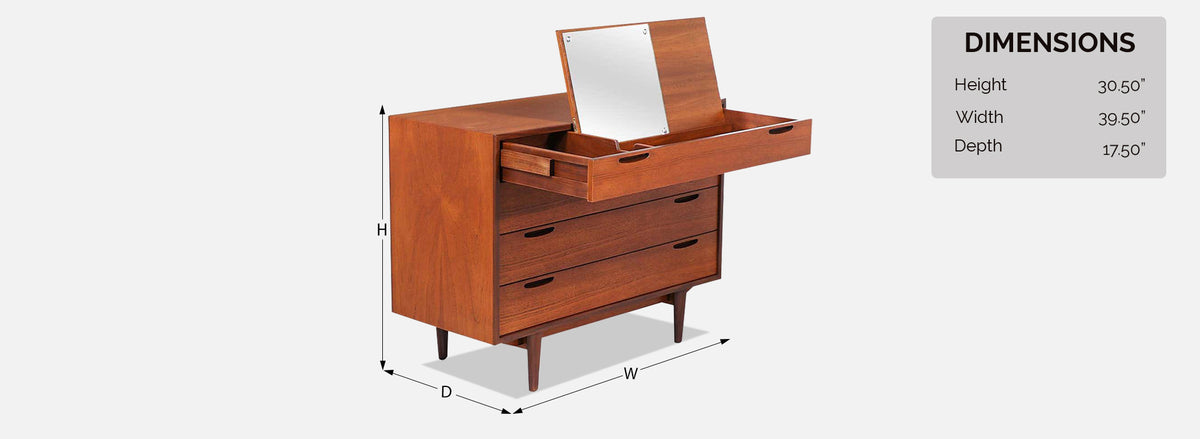 Ib Kofod-Larsen Teak Chest / Vanity for Brande Møbelfabrik 