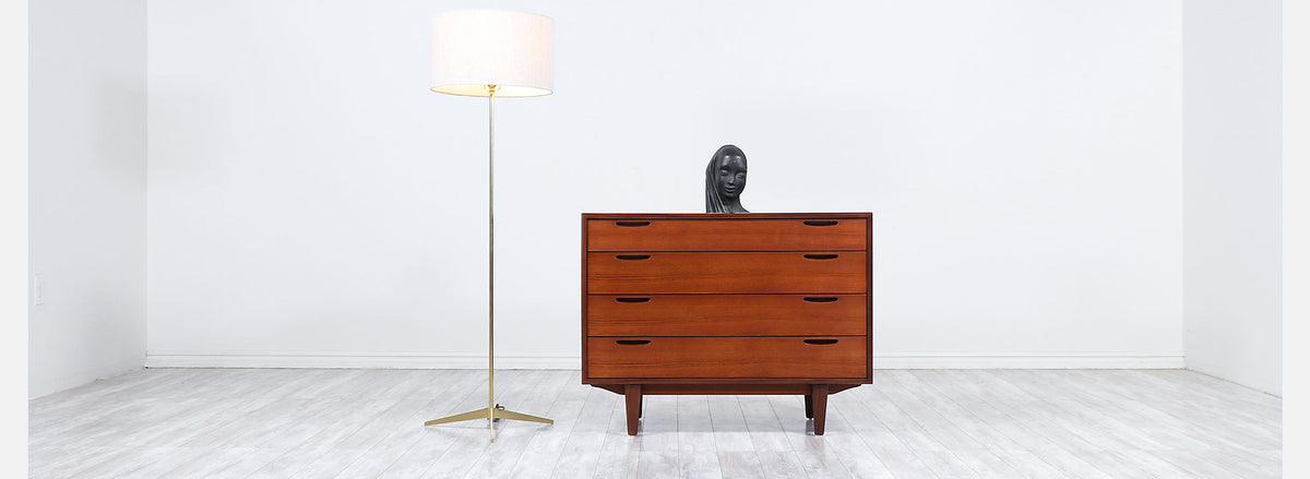 Mid-Century Brass Tripod Floor Lamp by Laurel Light Co. 