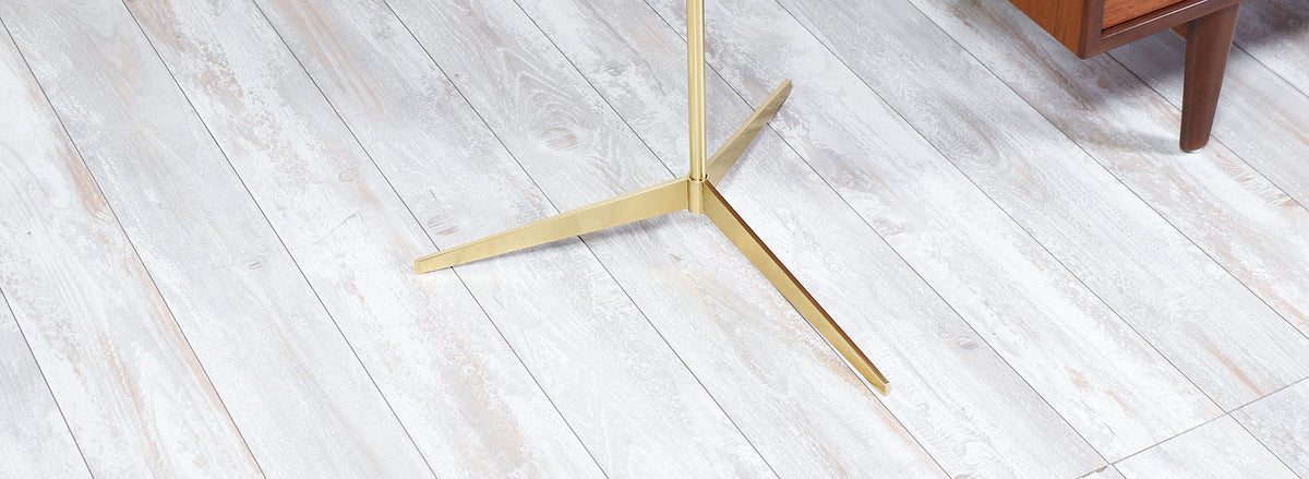 Mid-Century Tripod Brass Floor Lamp by Laurel Light Co.