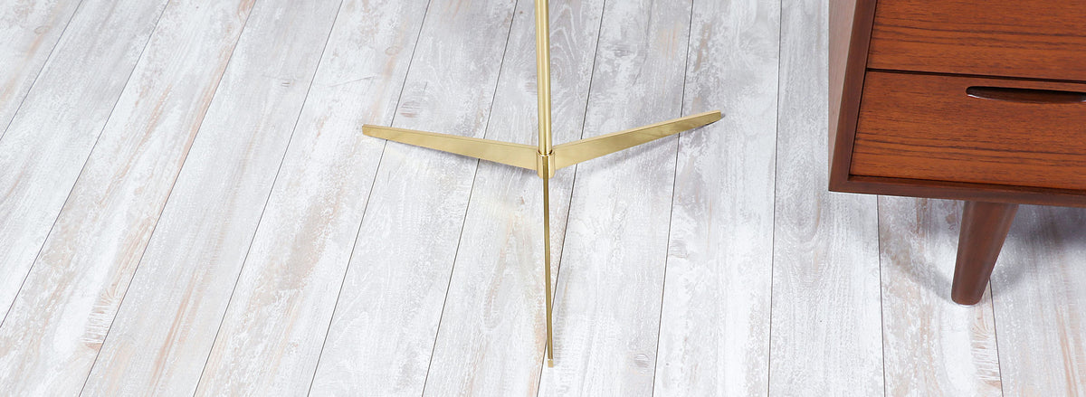 Mid-Century Tripod Brass Floor Lamp by Laurel Light Co.