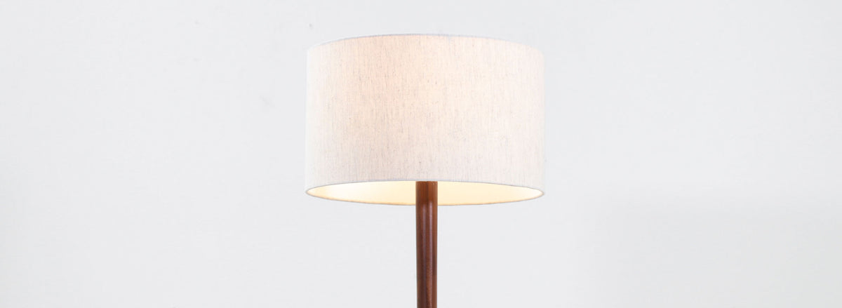 Swedish Modern Teak Tulip Style Floor Lamp