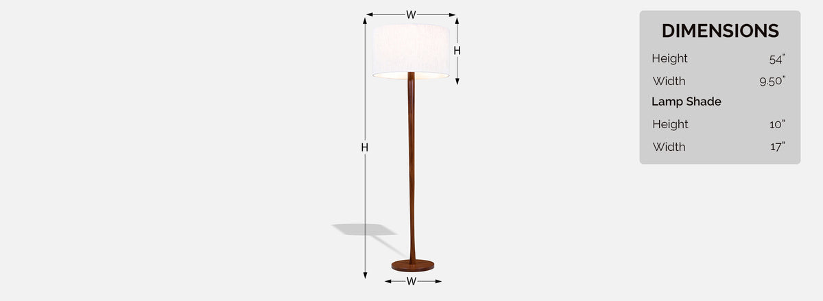 Swedish Modern Teak Tulip Style Floor Lamp