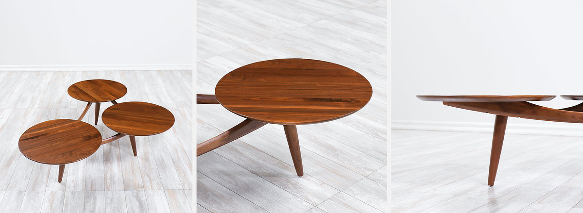 Mid-Century Modern Sculpted Floating-Top Coffee Table by Ace-Hi