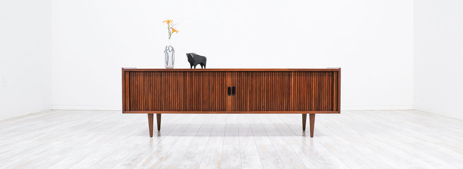 Merton L. Gershun Low Profile Tambour-Door Credenza for Dillingham