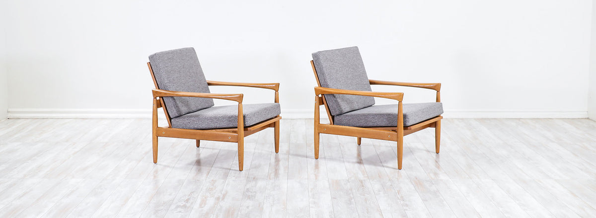 Erik Worts "Kolding” Oak Lounge Chairs for IKEA