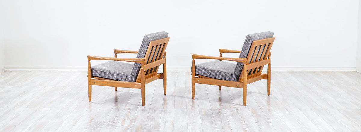 Erik Worts "Kolding” Oak Lounge Chairs for IKEA